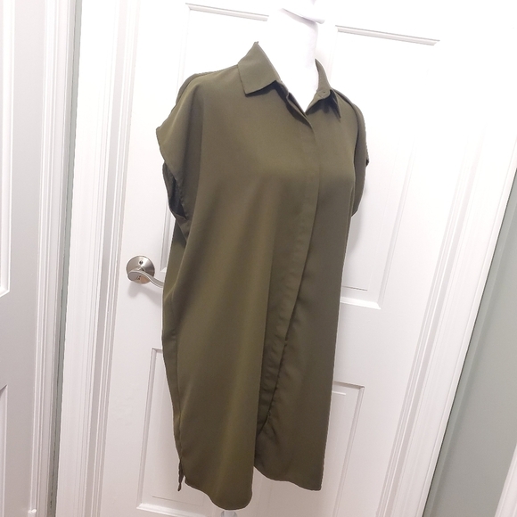 Forever 21 Olive Green Midlength Blouse Size Medium - Picture 5 of 7